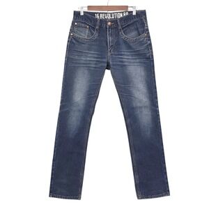 Revolution 88 Straight Leg Jeans‎ Medium Wash Dark Wash Denim Mens 32x32